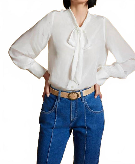 Sasha+Z Long Sleeve Blouse White Large 2