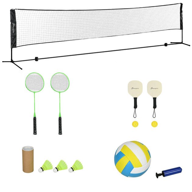 Soozier 17ft tragbares All-in-One Badminton-, Pickleball- und Volleyball-Set 2