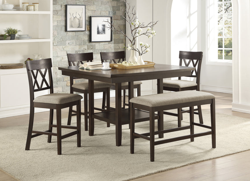 Streamdale Balin Counter Height Bench Dark Brown 4