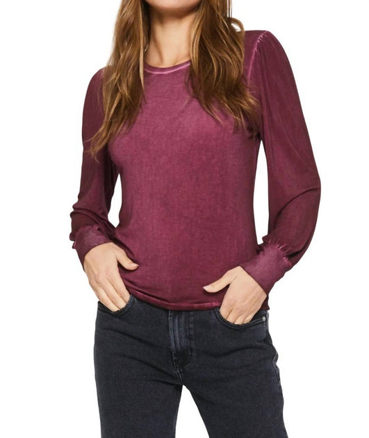 Another Love Mica Ruched Long Sleeve Top Pink Large 2
