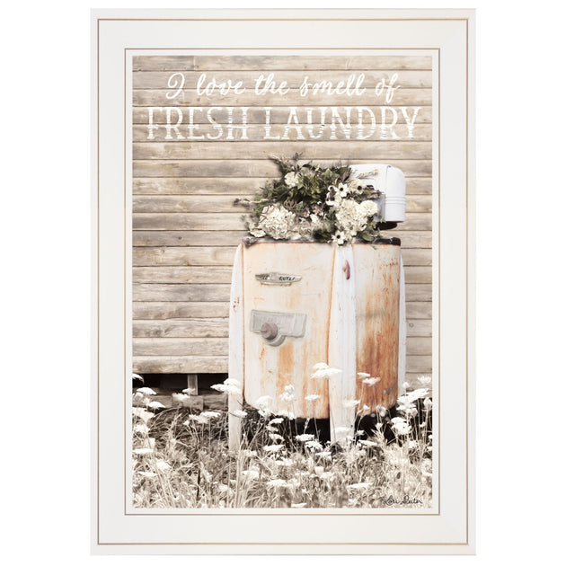 Hivvago Fresh Laundry 1 Framed Print White 3