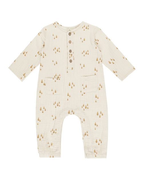Rylee + Cru Collective Woven Jumpsuit Beige 0-3 Months 3