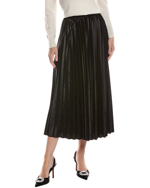 Anne Klein Pull-On Pleated Skirt Black Large 2