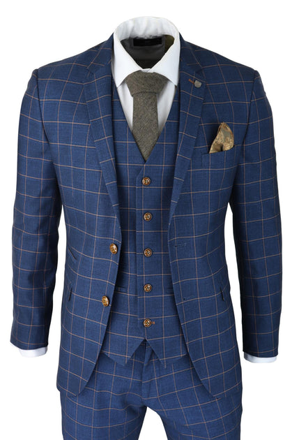 Oliver Tweed 3 Piece Suit Blue US 46 Regular 2