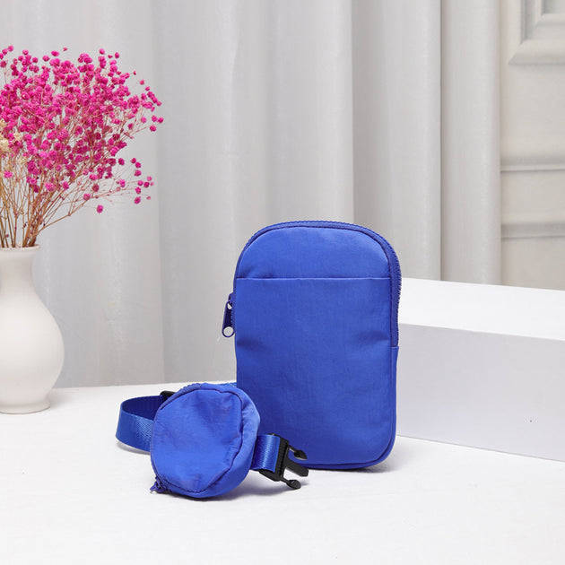 FASHNZFAB Solid Nylon Sling Bag Blue One Size 6