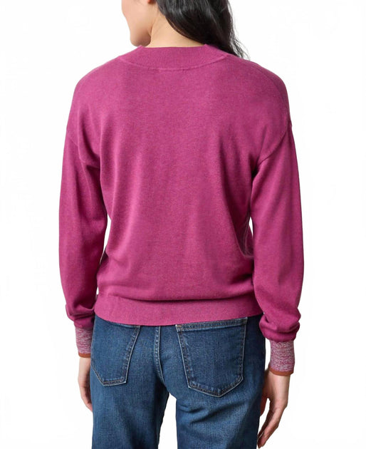 Lilla P V Neck Pullover Sweater Pink Small 3