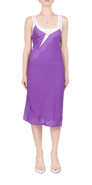 Christopher Esber Encased Lace Cami Tank Kleid Lila US 0 2