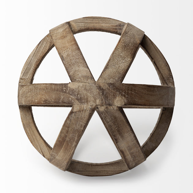 Sculpture Sphère Creuse en Bois Marron Hivvago 4