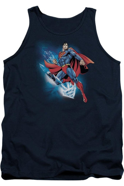 Gildan Superman Crystallize Tank Top Blue Small 2