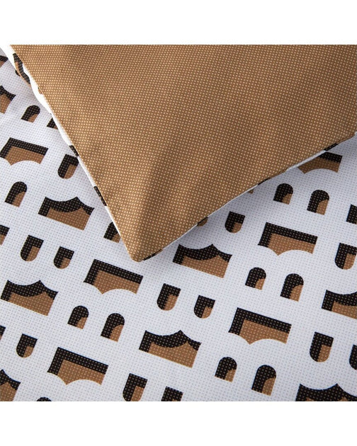 Yves Delorme Boss Home 300 Thread Count B Monogram Duvet Cover White 4