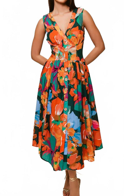 Hutch Indy Robe Midi Sans Manches Multi US 10 2