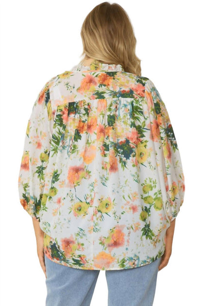 entro Spring Haiku Floral Blouse Beige Small 4
