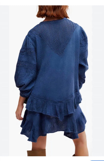 Free People Big Dipper Dress Blue Medium 3