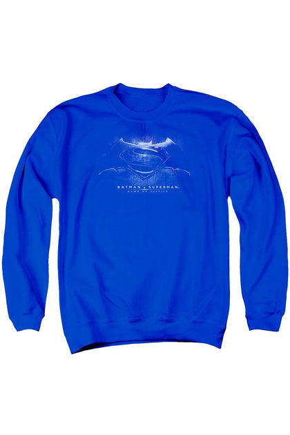 Gildan Batman V Superman Crewneck Sweatshirt Blue Medium 2