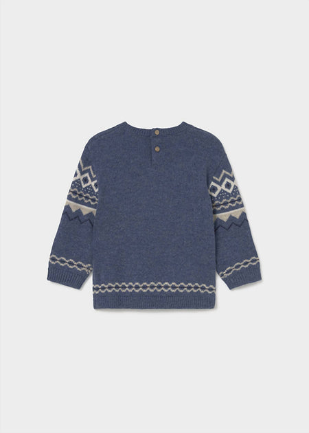 Mayoral Boys Jacquard Knit Sweater Blue US 2 4