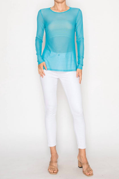 Origami On A Dime Mesh Top Bleu XLarge 2