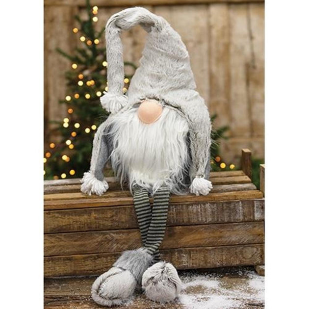 Hivvago Medium Dangle Leg Plush Fuzzy Gray Santa Gnome 3