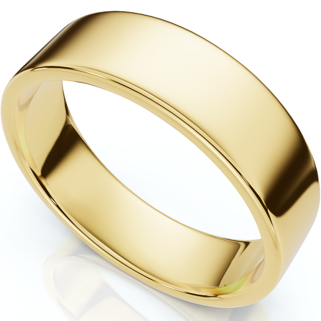 Pompeii3 Flat Wedding Band Yellow Gold US 7 2