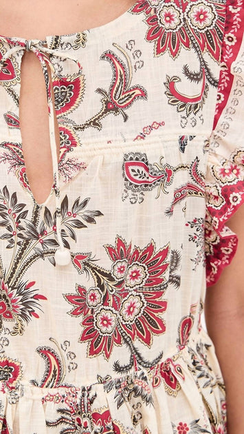 SEA Cassandra Print Tunic Mini Dress Multi Medium 4