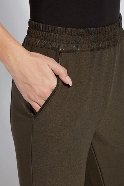 Lysse Autumnal Gathered Waist Pant Brown Small 4