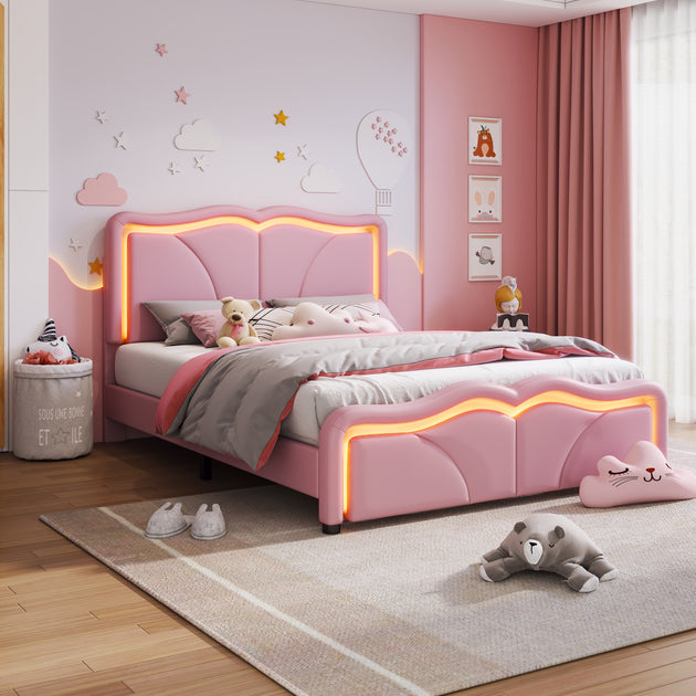 Streamdale Platform Bed Pink 3