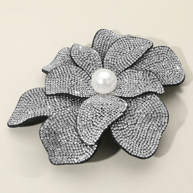 FASHNZFAB Broche Fleur Barrette Bleu 2