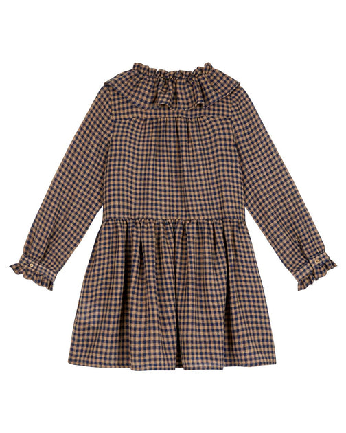 Emile & Ida Robe Vichy Fille Marron 12 3