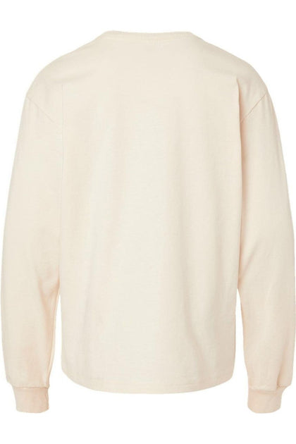 BELLA + CANVAS Youth Heavyweight Long Sleeve Tee Beige Small 3