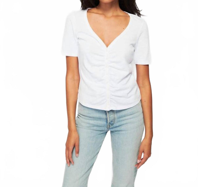 Nation LTD Carlotta Button Up Top White XS 2