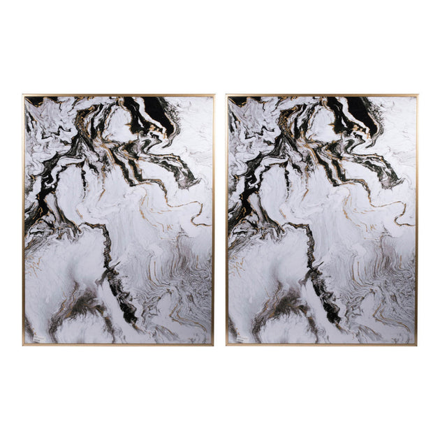 Hivvago 30x40 Wall Panel Set White Black Marble 2