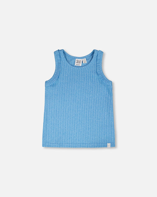 Deux par Deux Rib Tank Top Blue US 8 2
