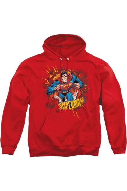 Gildan Superman Sorry About The Wall Sweat à Capuche Rouge Small 2