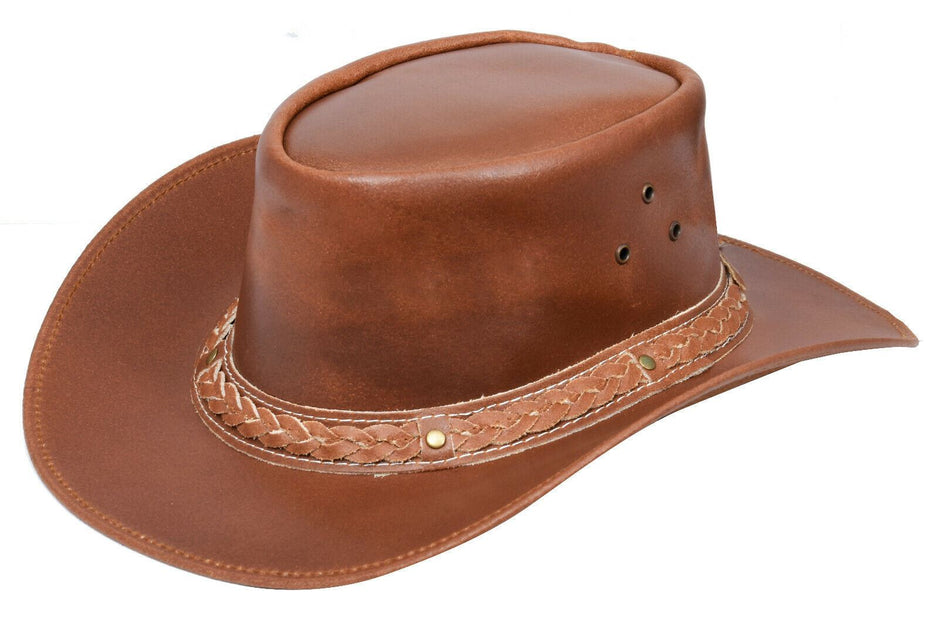 Infinity Cowboy Outback Leather Bush Hat Black Large 2