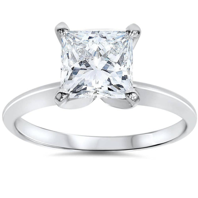 Pompeii3 Solitaire Engagement Ring White Gold US 4.5 2