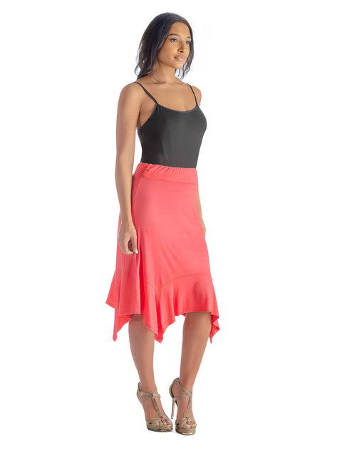 24seven Comfort Apparel Women's Handkerchief Skirt Pink Medium 3