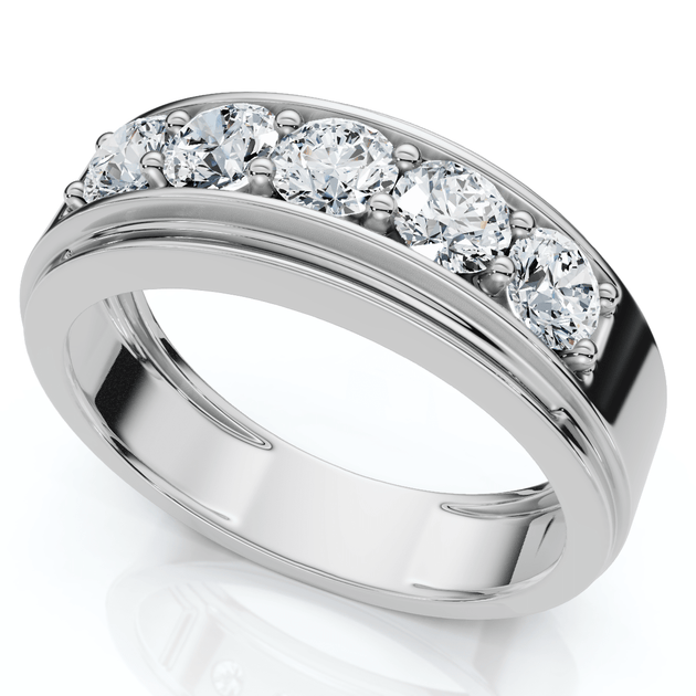 Pompeii3 Five Stone Diamond Wedding Ring 14k Gold US 6 3