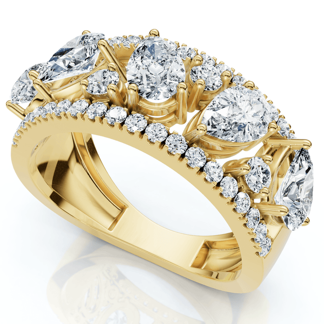 Pompeii3 Multi-Shape Cluster Diamond Ring Gold US 9.5 4