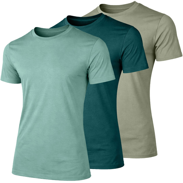 Jump Start 3-Pack Men's Short Sleeve Crewneck T-Shirt Multi Large 10