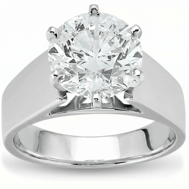 Pompeii3 Solitaire Engagement Ring White Gold US 7 3