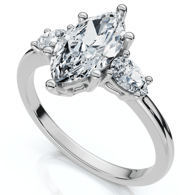 Pompeii3 1.33Ct Diamond 3 Stone Engagement Ring 14k Gold US 8.5 3