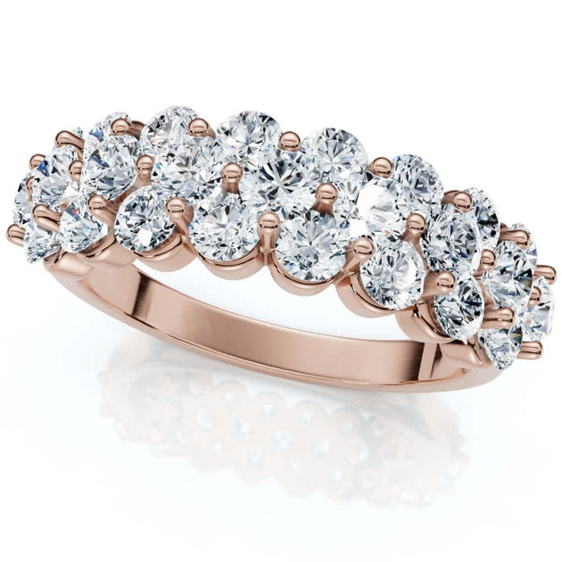 Pompeii3 Multi Row Diamond Anniversary Ring 14k Gold US 4.5 4