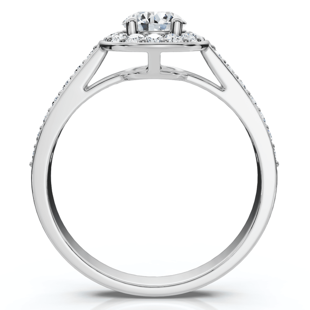 Pompeii3 Halo Engagement Ring 14k Gold US 5 6