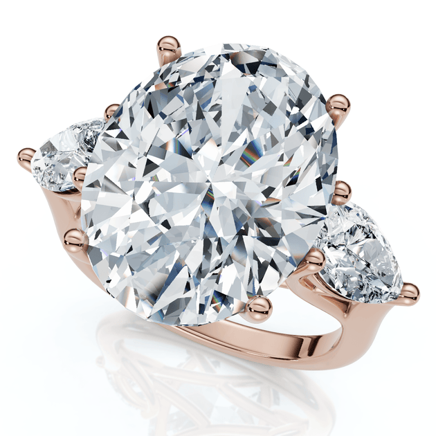Pompeii3 Three Stone Diamond Engagement Ring 14k Gold US 5 2