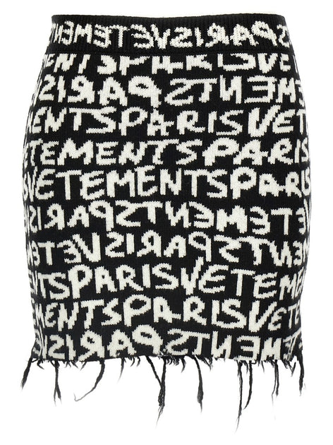 【関税込み】VETEMENTS Vetements Paris Monogram Mini' skirt Vetements Paris Monogram Mini' Skirt | ShopSimon