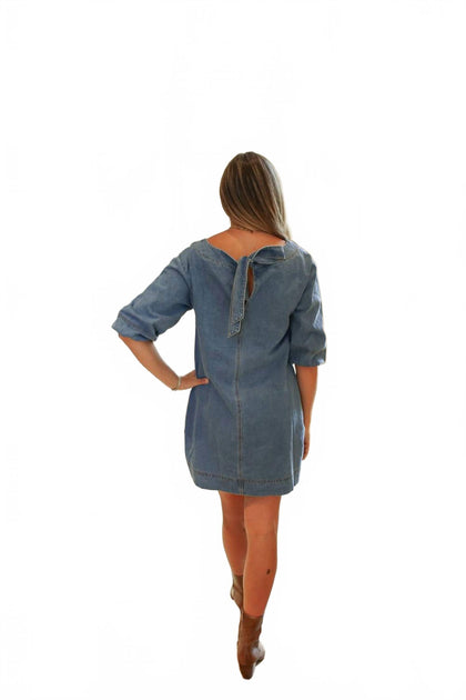 lalavon Denim Mini Dress Blue Small 4