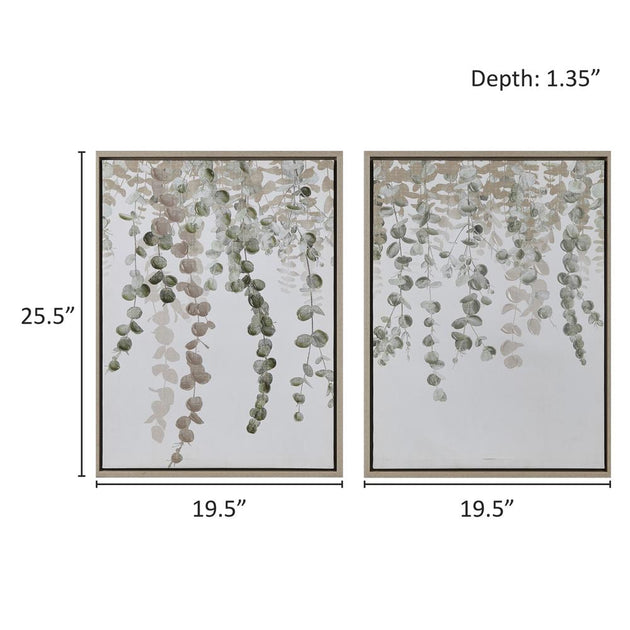 INK+IVY Eucalyptus 2-piece Framed Canvas Wall Decor Set 3
