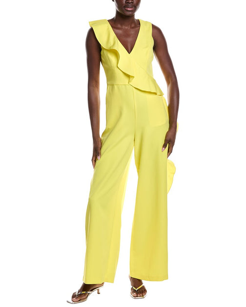 Laundry by Shelli Segal Ruffle Jumpsuit Yellow US 2 2