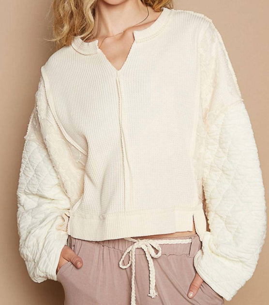 POL Round Neck Oversized Top White Large 2