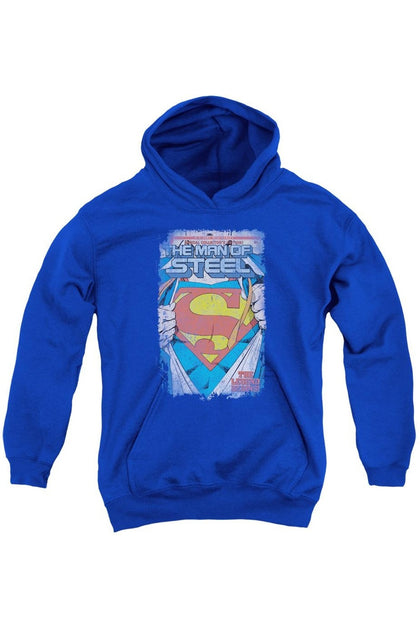 Gildan Superman Youth Hooded Sweatshirt Blue Medium 2