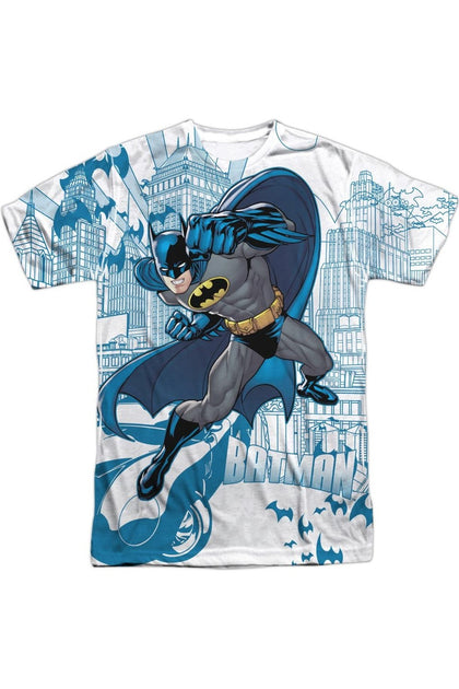 Gildan Batman Skyline Rundhals T-Shirt Weiß XL 2